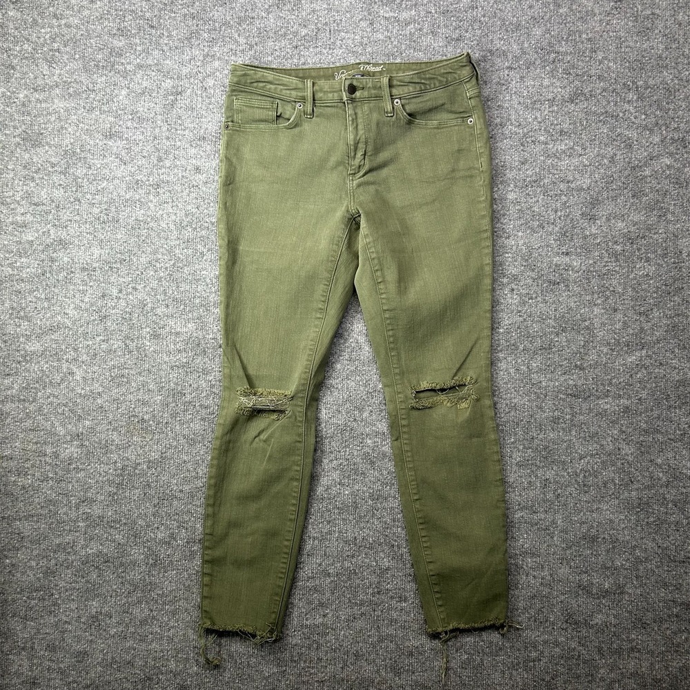 Universal Thread Mid Rise Jegging Jeans Women's Green Distressed Classic - 33X27